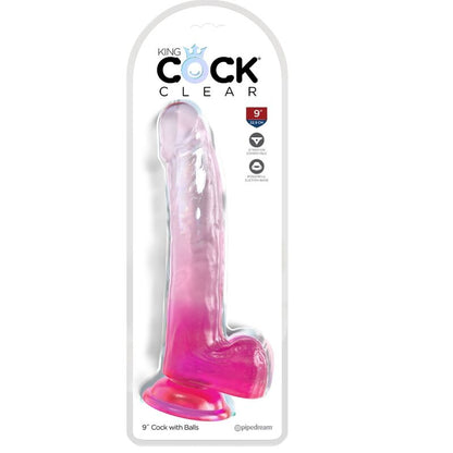 KING COCK - PRŮHLEDNÉ DILDO S VARLATY 20,3 CM RŮŽOVÉ