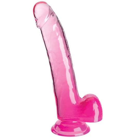 KING COCK - PRŮHLEDNÉ DILDO S VARLATY 20,3 CM RŮŽOVÉ