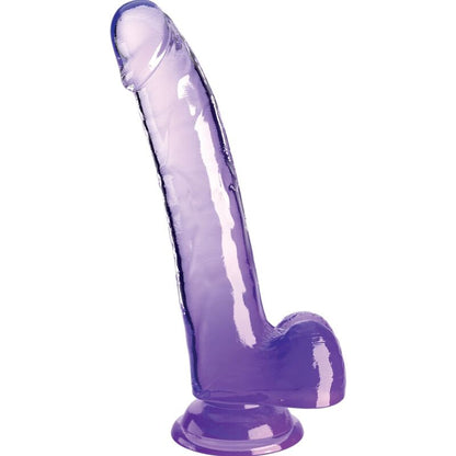 KING COCK - PRŮHLEDNÉ DILDO S VARLATY 20,3 CM FIALOVÉ