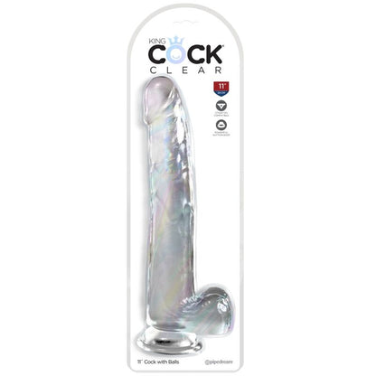 KING COCK - PRŮHLEDNÉ DILDO S VARLATY 24,8 CM TRANSPARENTNÍ