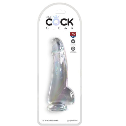 KING COCK - PRŮHLEDNÉ DILDO S VARLATY 15,2 CM TRANSPARENTNÍ