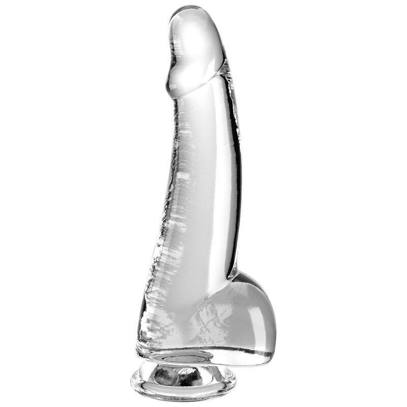KING COCK - PRŮHLEDNÉ DILDO S VARLATY 15,2 CM TRANSPARENTNÍ