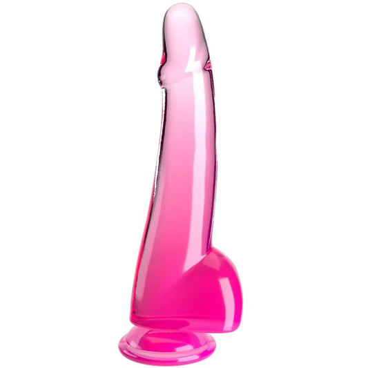 KING COCK - PRŮHLEDNÉ DILDO S VARLATY 19 CM RŮŽOVÉ