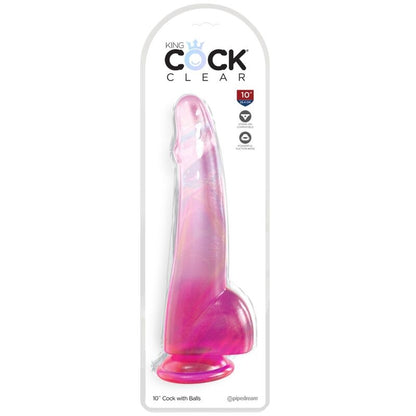 KING COCK - PRŮHLEDNÉ DILDO S VARLATY 19 CM RŮŽOVÉ