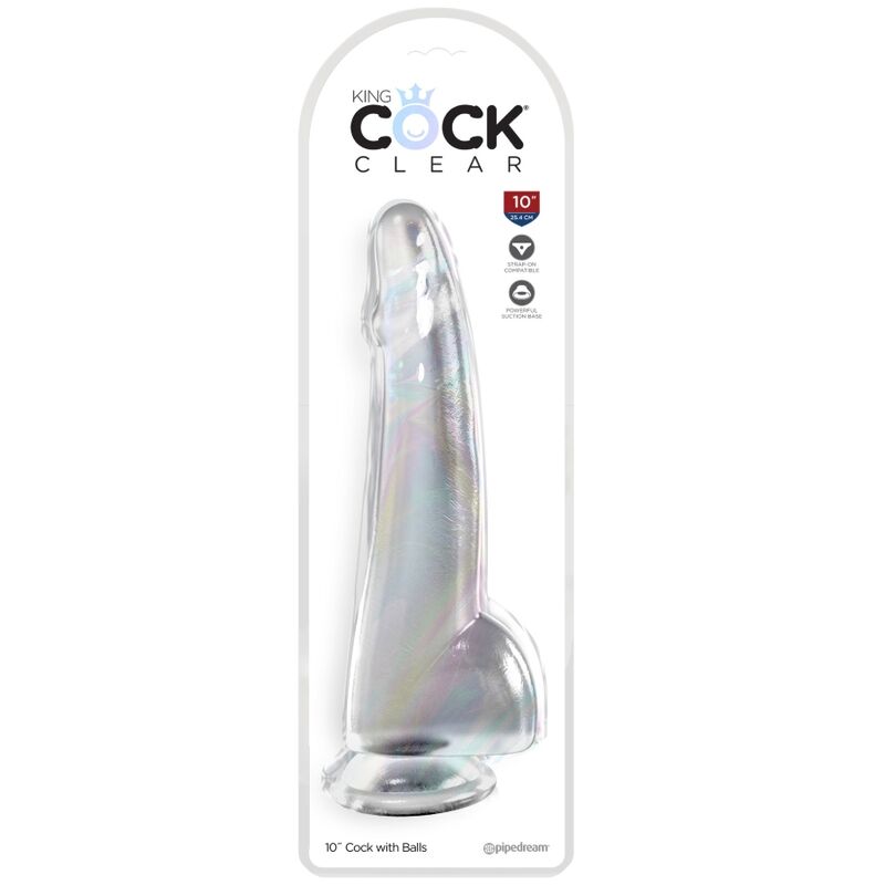 KING COCK - PRŮHLEDNÉ DILDO S VARLATY 19 CM TRANSPARENTNÍ