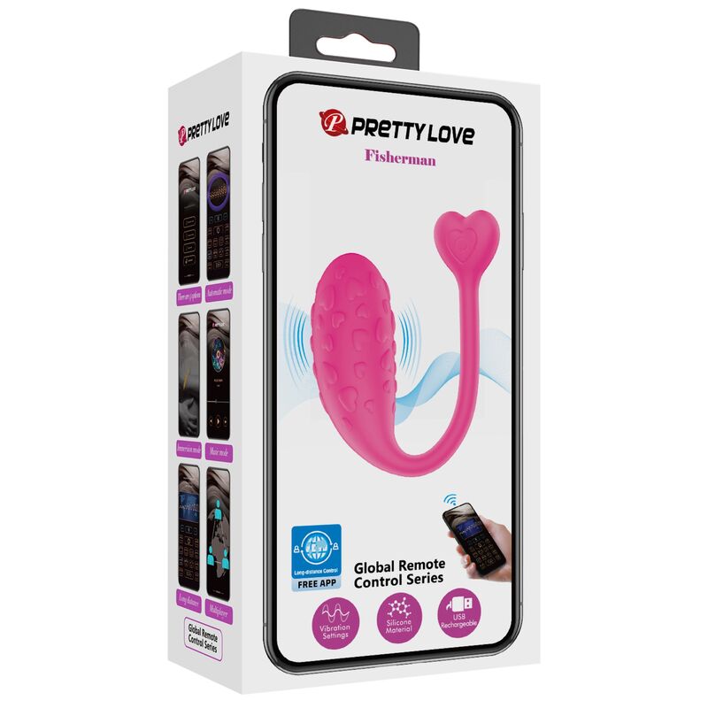 PRETTY LOVE - VIBRACE VAJÍČKO OVLÁDANÉ APLIKACÍ RŮŽOVÉ FISHER