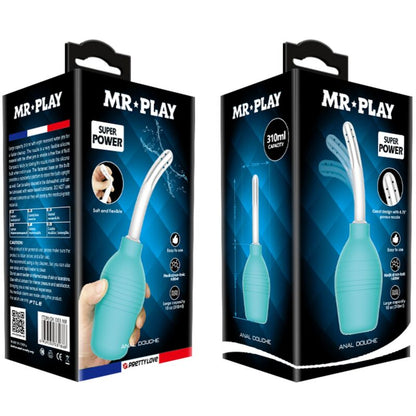 MR PLAY - ANÁLNÍ HRUŠKOVÁ MODRÁ GUMOVÁ SPRCHA