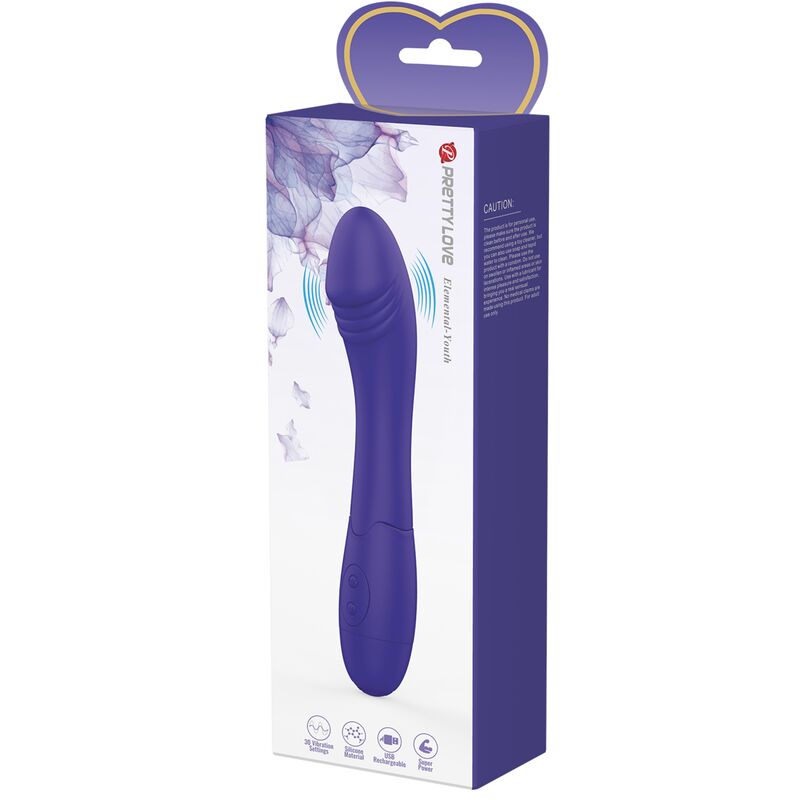 Vibrační dildo PRETTY LOVE - Elemental Youth Violet