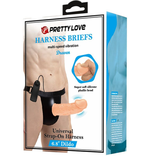 PRETTY LOVE - POSTROJOVÉ KALHOTKY S VIBRACÍM DILDEM V BALENÍ