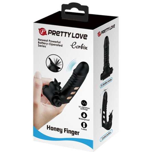 PRETTY LOVE - CORBIN ČERNÝ VIBRAČNÍ KRYT NA PRST