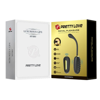 PRETTY LOVE - DOREEN LUXUSNÍ DOBÍJECÍ VIBRAČNÍ VEJCE ČERNÉ DÁLKOVÉ OVLÁDÁNÍ
