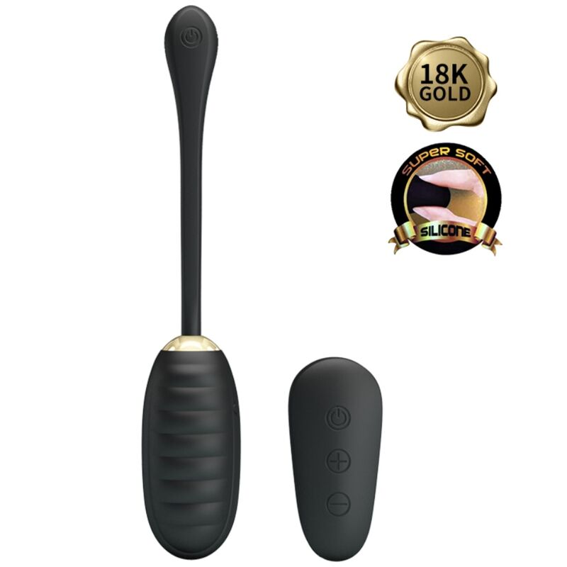 PRETTY LOVE - DOREEN LUXUSNÍ DOBÍJECÍ VIBRAČNÍ VEJCE ČERNÉ DÁLKOVÉ OVLÁDÁNÍ