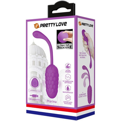PRETTY LOVE - VIBRAČNÍ VAJÍČKO S FIALOVOU DOBÍJECÍ MOŘSKOU TEXTUROU
