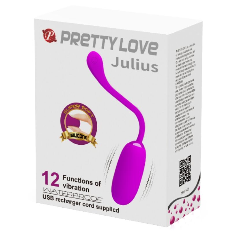 PRETTY LOVE - JULIUS VODĚODOLNÉ A DOBÍJECÍ VIBRAČNÍ VAJÍČKO FIALOVÉ
