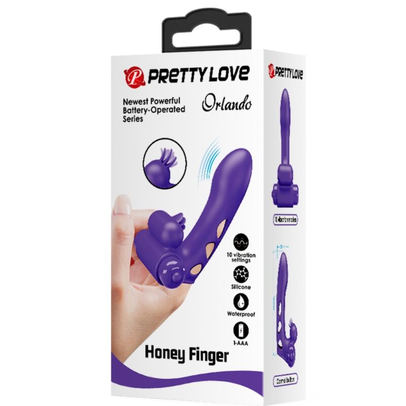 Kryt na prsty s vibrátorem PRETTY LOVE - ORLANDO PURPLE