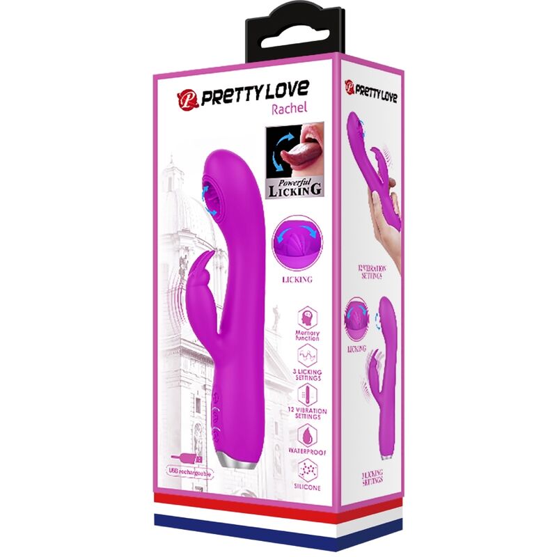 PRETTY LOVE - DOBÍJECÍ VIBRÁTOR RACHEL S FIALOVOU PŘÍSAVKOU