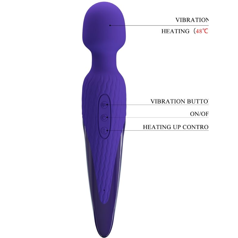 PRETTY LOVE - ANTONY YOUTH WAND VIBRÁTOR FIALOVÝ TEPLÝ EFEKT