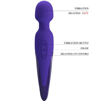 PRETTY LOVE - ANTONY YOUTH WAND VIBRÁTOR FIALOVÝ TEPLÝ EFEKT