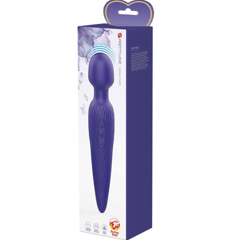 PRETTY LOVE - ANTONY YOUTH WAND VIBRÁTOR FIALOVÝ TEPLÝ EFEKT