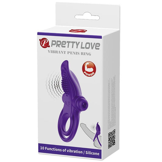 PRETTY LOVE - FIALOVÝ VIBRAČNÍ KROUŽEK NA PENIS