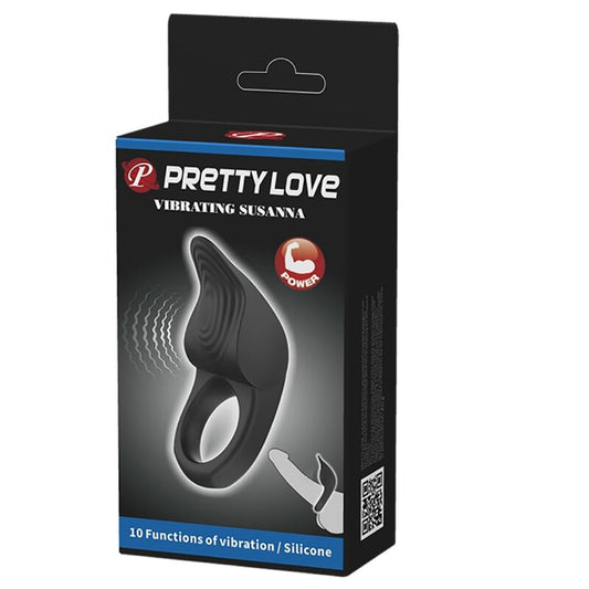 PRETTY LOVE - VIBRAČNÍ PENISNÍ KROUŽEK SUSANNA ČERNÝ