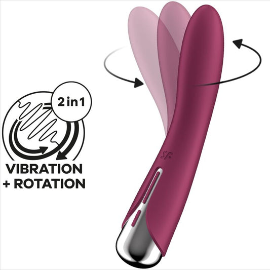 SATISFYER - SPINNING VIBE 1 ROTAČNÍ VIBRÁTOR G-BODU ČERVENÝ