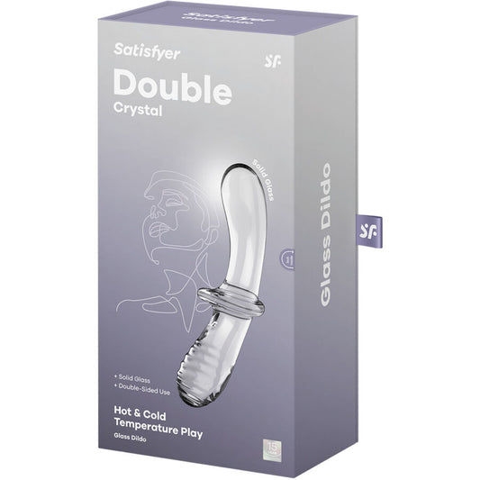 SATISFYER - DVOJITÉ KŘIŠŤÁLOVÉ DILDO PRŮHLEDNÉ