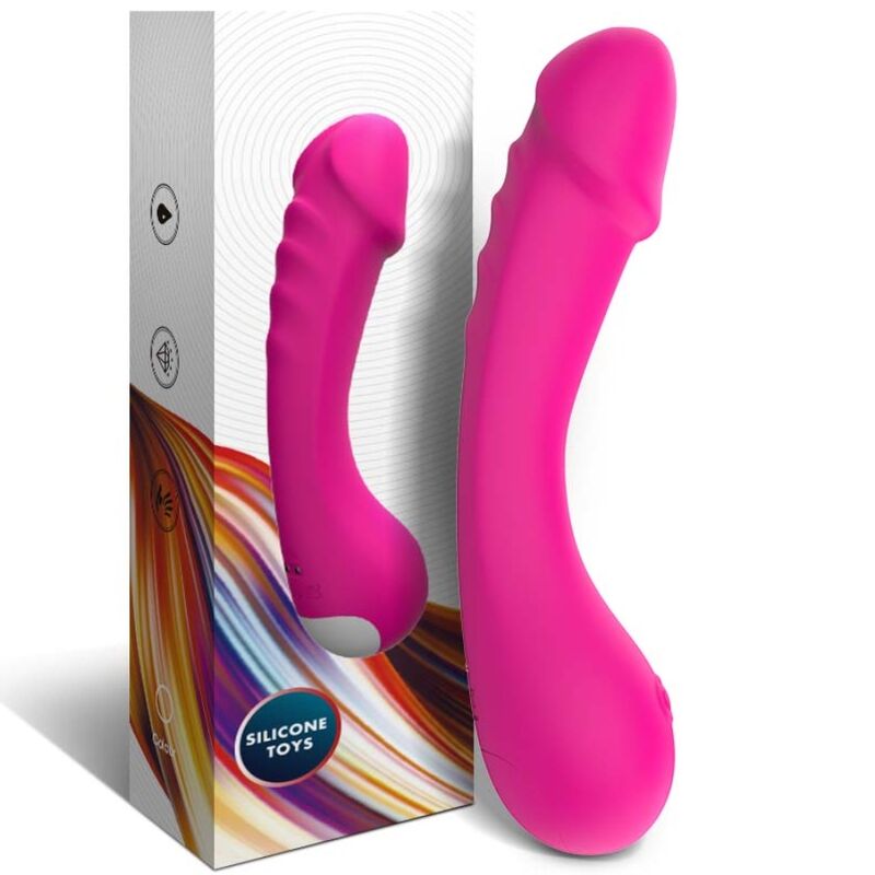 ARMONY - SILIKONOVÝ VIBRAČNÍ DILDO S G-BODEM, FUCHSIOVÝ