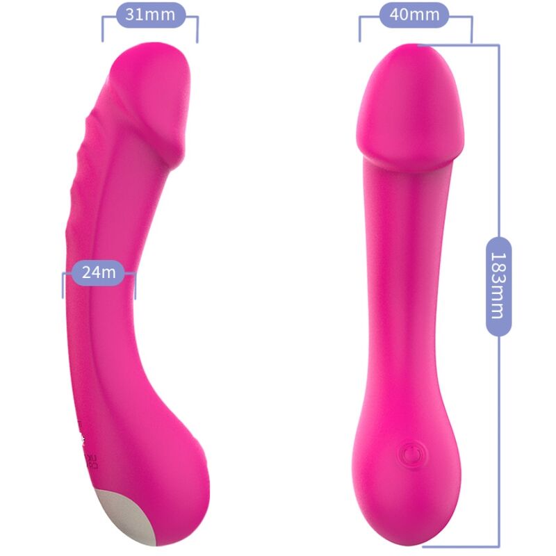 ARMONY - SILIKONOVÝ VIBRAČNÍ DILDO S G-BODEM, FUCHSIOVÝ