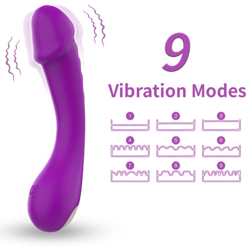 ARMONY - SILIKONOVÝ VIBRAČNÍ DILDO S G-BODEM, FIALOVÝ