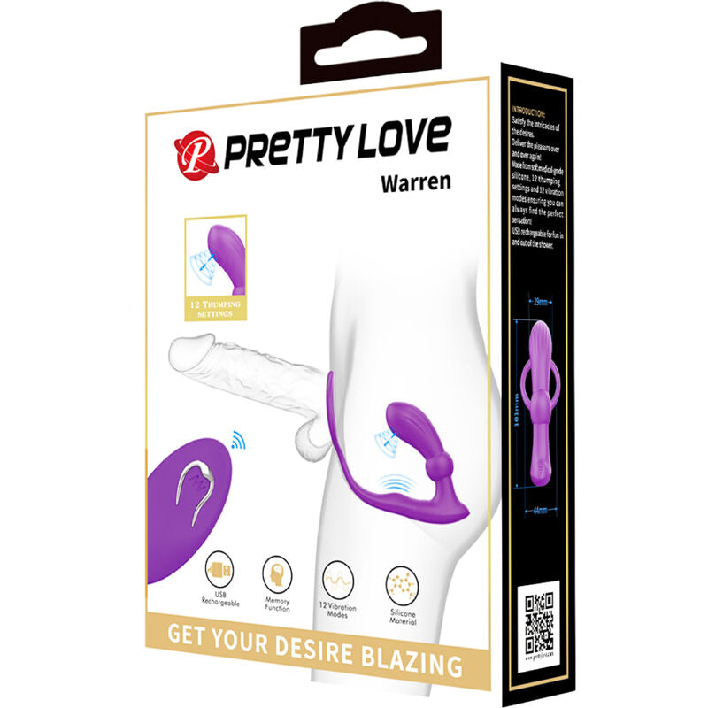 PRETTY LOVE - ANÁLNÍ KROUŽEK A VIBRÁTOR WARREN VIOLET