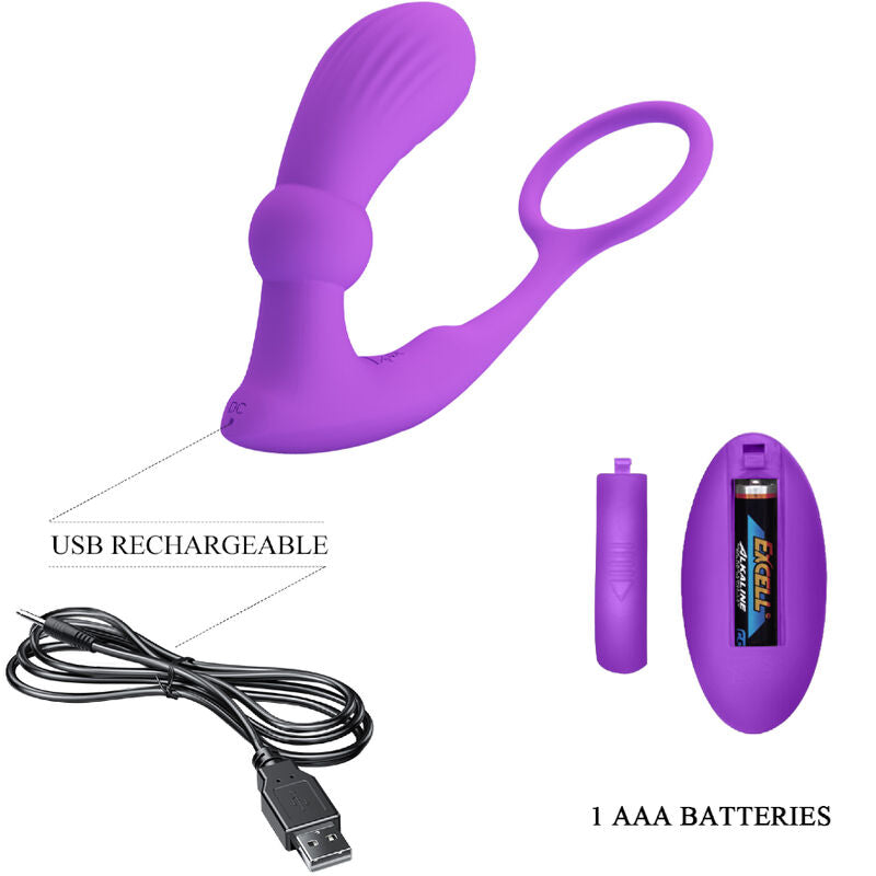 PRETTY LOVE - ANÁLNÍ KROUŽEK A VIBRÁTOR WARREN VIOLET