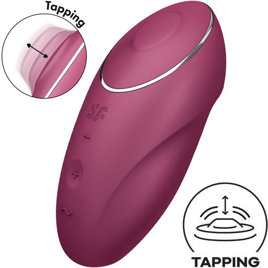 SATISFYER - TAP &amp; CLIMAX 1 PŘÍLOŽNÝ VIBRÁTOR ČERVENÝ