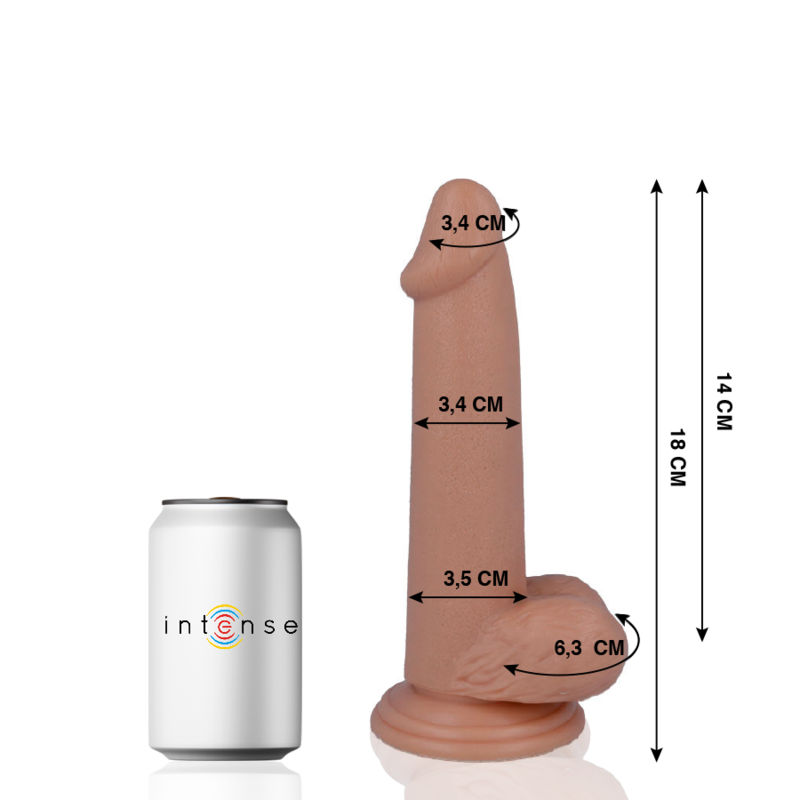 MR INTENSE - 10 REALISTICKÝCH PÉROV 18 CM -O- 3,4 CM