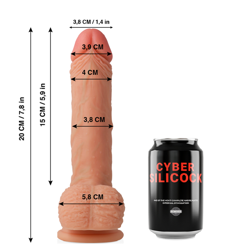CYBER SILICOCK - FREEMAN ULTRA REALISTICKÝ MĚKKÝ TEKUTÝ SILIKON 20 CM -O- 3,8 CM