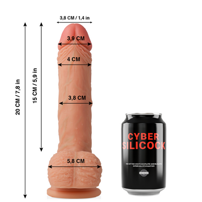 CYBER SILICOCK - FREEMAN ULTRA REALISTICKÝ MĚKKÝ TEKUTÝ SILIKON 20 CM -O- 3,8 CM
