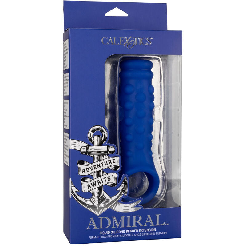 CALEXOTICS - ADMIRAL BEADED PENIS CHLÉB Z TEKUTÉHO SILIKONU, MODRÝ