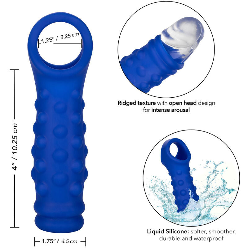 CALEXOTICS - ADMIRAL BEADED PENIS CHLÉB Z TEKUTÉHO SILIKONU, MODRÝ