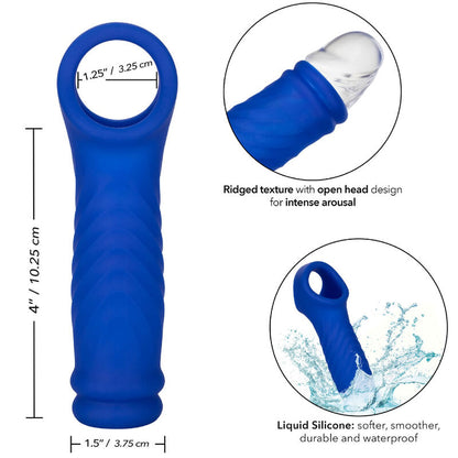 CALEXOTICS - ADMIRAL WAVE TEKUTÝ SILIKONOVÝ NÁVLEK NA PENIS, MODRÝ