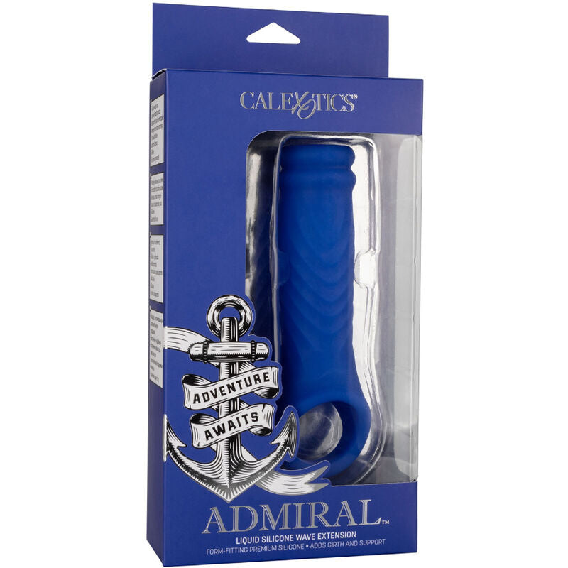 CALEXOTICS - ADMIRAL WAVE TEKUTÝ SILIKONOVÝ NÁVLEK NA PENIS, MODRÝ