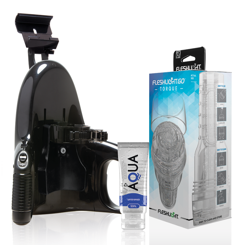 Fleshlight - Go Masturbador Torque Ice + Univerzální spouštěcí gel + Lubrikant Aqua Quality 50 ml