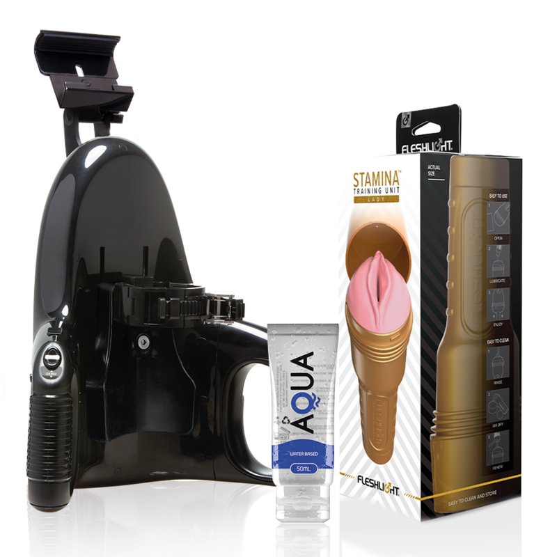 Fleshlight - Pink Lady Stamina Training Unit + Univerzální startovací prostředek + Lubrikant Aqua Quality 50 ml