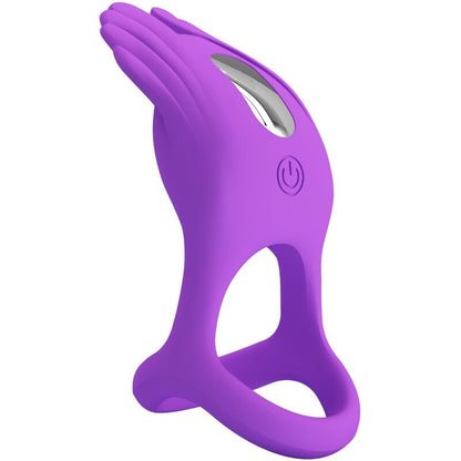 PRETTY LOVE - SILAS ŽIVÝ PENIS KROUŽEK 7 VIBRACÍ FIALOVÝ SILIKON