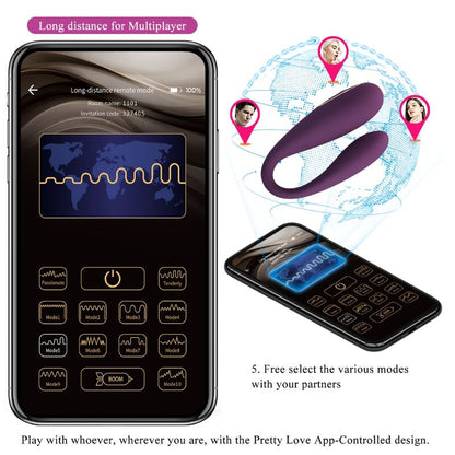 PRETTY LOVE - AUGUST REMOTE GLOBAL DVOJITÝ POTĚŠÍCÍ VIBRÁTOR