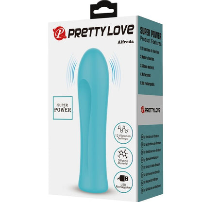 PRETTY LOVE - ALFREDA SUPER POWER VIBRÁTOR AQUA GREEN