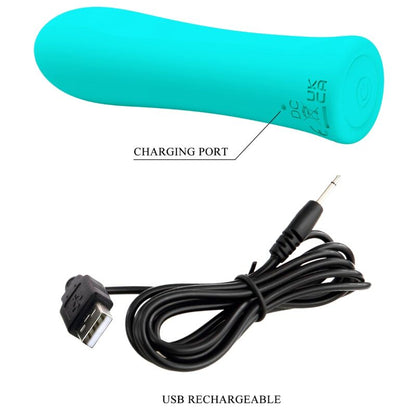 PRETTY LOVE - ALFREDA SUPER POWER VIBRÁTOR AQUA GREEN