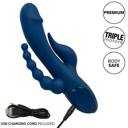 CALEXOTICS - VIBRÁTOR TROJITÝ ORGASMUS MODRÝ