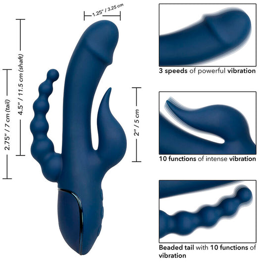 CALEXOTICS - VIBRÁTOR TROJITÝ ORGASMUS MODRÝ