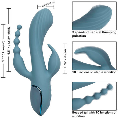 CALEXOTICS - VIBRÁTOR TRIPLE ECSTASY ŠEDÝ