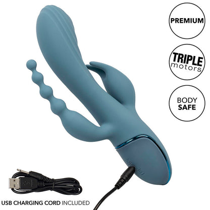 CALEXOTICS - VIBRÁTOR TRIPLE ECSTASY ŠEDÝ